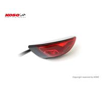 Luz trasera Koso LED GT-03 de cristal rojo con homologación