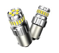 Luz Trasera Lámpara Señal Giro LED Roja BA15S, 1156, 12 V, P21W, 4014 SMD, Para Freno Coche, Luces Traseras Circulación Diurna Piloto posterior(Blanco)