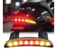 Luz Trasera Led Para Motocicleta Guardabarros Fender Stop Trasero negro ahumado picado Placa de borde del guardabarros trasero con luz de señal de giro para Sportster XL883 N 1200 N XL1200 V XL1200 X