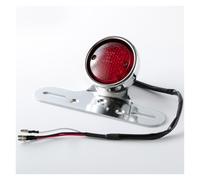 Luz Trasera para Motocicleta Universal para Crucero para Prince Luz Trasera Motocicleta Reacondicionada con Soporte De Metal Lámpara Freno LED De 12 V(Chrome)