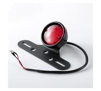 Luz Trasera para Motocicleta Universal para Crucero para Prince Luz Trasera Motocicleta Reacondicionada con Soporte De Metal Lámpara Freno LED De 12 V(Negro)