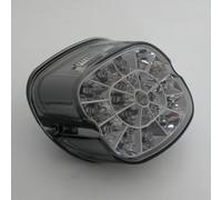 LUZ trasera SHIN YO LED, vidrio teñido y reflector cromado, para muchos modelos HD 1973-1998, negro