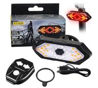 Luz trasera trasera de bicicleta con señales de giro impermeable Bicicleta Luz trasera, luces LED de bicicleta de control remoto con reflectores de seguridad recargables de bocina luces de bicicleta