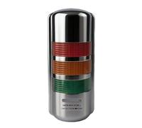 Luz tricolor de pared SWTB-RGY-3T/WJ normal/estroboscópica con de torre con zumbido, sonido y alarma de 24 V(Silver)