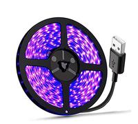 Luz Ultravioleta USB UV LED DC5V 390nm-400nm 6.56FT/2M SMD 3528 120LEDs IP65 impermeable súper brillante tira de luces LED para baile fluorescente fiesta pintura corporal escenario iluminación