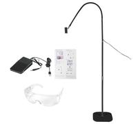 Luz UV para extensiones de pestañas, lámpara de pestañas ajustable con gafas de protección e interruptor de pie, 360 ° flexible cuello de cisne LED lámpara de gel para manicura y extensión de pestañas