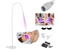 Luz UV para pegamento de pestañas UV fotopolimerizable, con interruptor de pie, lámpara de pestañas LED de 10 W, 395-400 nm, tamaño de punto ajustable, pegamento curado en 1-3 segundos,White