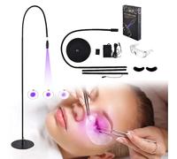 Luz UV Para Pegamento De PestañAs UV Fotopolimerizable, LáMpara De PestañAs UV Para Extensiones De PestañAs+Parche En El Ojo+Gafas+Interruptor De Pie, Pegamento Curado En 1-3 Segundos,Black