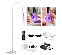 Luz UV para pestañas UV para endurecer la luz, lámpara de pegamento UV Lash Nail Tech de 5 W con control de pedal, altura 110 cm, 395-400 nm, pegamento curado en 1-3 segundos,White