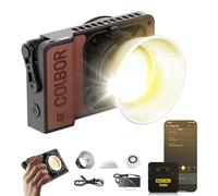 Luz Video, COLBOR Wonder W60 60W Foco Video Portátil 345g Iluminación Continua DC/Tipo C con App para Filmación Entrevistas Transmisión Compatible con Zhiyun, Luz-Video-Foco-LED-Fotografia