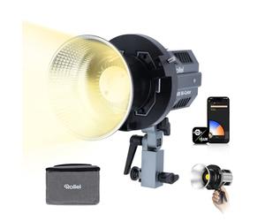 Luz Video, Rollei Candela 100 W Bi Color Foco Vídeo Profesional Portátil 800 g Iluminación Continua DC/Tipo C con App para Filmación Entrevistas Transmisión, Luz-Video-Foco-LED-Fotografia