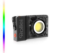 Luz Video, Rollei Lux 100W RGB Foco Vídeo Profesional 360 Colores Portátil 345g, Iluminación Continua DC/Tipo C con Candela App para Filmación Entrevistas Transmisión, Luz-Video-Foco-LED-Fotografia