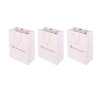 Luzhengyang Juego de 3 bolsas de papel impresas con asas para bodas, despedidas de soltera, despedidas de soltera, bolsa de almacenamiento de semillas y bolso para ir de compras, regalo elegante y