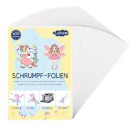 LUZOON 20 Láminas de Plástico Mágico A4 - Papel Encogible para Horno, Mate Translúcido, espesor 0,3 mm, tamaño 20 * 29 cm