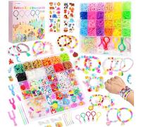 LUZOON 3000+ pulsera elástica infantil kit, 37 colores elástico pulsera kit para pulsera kit elástico Loom Rubber, perlas adecuadas para hacer actividades manuales para niños (37 colores 3000+)