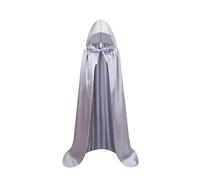LUZOUCHE Capa de Halloween para niños, capa de vampiro, monocolor, cuello alto, capa con capucha, para adultos, gótico, steampunk, cosplay, disfraz de bruja, disfraz de carnaval, gris, S