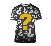 LuzoyaoLZY Art Question Mark 3D Impreso Camiseta de Manga Corta para Hombres y Mujeres Divertido Casual Streetwear tee Tops