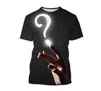 LuzoyaoLZY Art Question Mark 3D Impreso Camiseta de Manga Corta para Hombres y Mujeres Divertido Casual Streetwear tee Tops