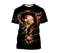LuzoyaoLZY Art Question Mark 3D Impreso Camiseta de Manga Corta para Hombres y Mujeres Divertido Casual Streetwear tee Tops
