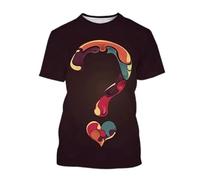 LuzoyaoLZY Art Question Mark 3D Impreso Camiseta de Manga Corta para Hombres y Mujeres Divertido Casual Streetwear tee Tops