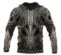 LuzoyaoLZY Caballero Armadura Medieval 3D Impreso Sudadera con Capucha Caballeros Templarios Harajuku Moda Sudadera Unisex Casual Chaqueta Cosplay Sudaderas con Capucha