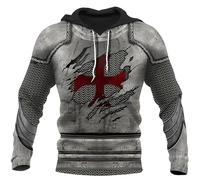 LuzoyaoLZY Caballero Armadura Medieval 3D Impreso Sudadera con Capucha Caballeros Templarios Harajuku Moda Sudadera Unisex Casual Chaqueta Cosplay Sudaderas con Capucha