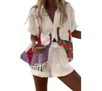 LuzoyaoLZY Conjunto de playa de 2 piezas para mujer con estampado tropical de animales: langosta y leopardo camiseta de manga corta y shorts con cintura elástica conjunto para resort
