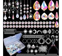 Luzoybo 240 Piezas DIY Sun Catchers Making Kits para Adultos Crystal Suncatchers Kit con Prisma Multicolor Perla Arco Iris Maker para Windows Hanging Indoor Outdoor Garden Decor (Plata)
