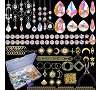 Luzoybo 240 Piezas DIY Sun Catchers Making Kits para Adultos Crystal Suncatchers Kit con Prisma Multicolor Perla Arco Iris Maker para Windows Hanging Indoor Outdoor Garden Decor (Oro)