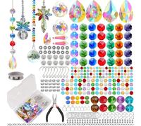 Luzoybo 240 Piezas DIY Sun Catchers Making Kits para Adultos Crystal Suncatchers Kit con Prisma Multicolor Perla Arco Iris Maker para Windows Hanging Indoor Outdoor Garden Decor (500PCS)