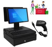 Luzphened Pantalla Cajas Registradoras Comercio, Pantalla táctil de 15,6 Pulgadas, Caja registradora, Teclado, Impresora incorporada de 58 mm, Caja registradora para comercios y Empresas D-8+256GB