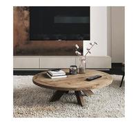 LUZZILE Mesa Para Centro De Sala Mesa De Café Redonda Nórdica, Mesa De Café De Sala, Mesa De Café Retro De Madera Sólida, Pequeña Mesa De Café De Apartamento, Personalidad Simple Mesa De Café (100 cm)
