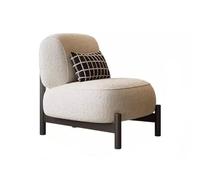 LUZZILE Sofacama - Sofá individual estilo nórdico simple, color crema, para sala de estar, sofá pequeño de piel de cordero perezosa para habitación (A)