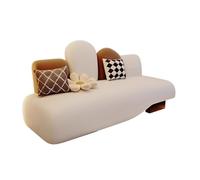 LUZZILE Sofacama - Sofá moderno y simple para sala de estar, pequeño apartamento, estilo creativo, color crema, para ocio, sofá pequeño para habitación