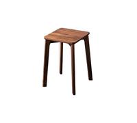 LUZZILE Taburete Corto Taburete de Madera Nogal Negro, Taburete Mesa Centro for Sala Estar, Dormitorio, tocador, Cuadrado Maquillaje Simple(B)