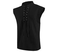 LVCBL Ropa de cama para hombre, camiseta de algodón, camiseta hippie, camisetas sin mangas, camiseta de yoga