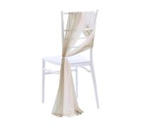 LVCHAO 10/50PCS Chiffon Chair Sashes Cover Aisle Decorations Draping Fabric Wrinkle-Free with Tie For Party Wedding Decorate Banquet para Banquetes y Fiestas(White Light Brown,10 pcs)