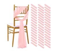 LVCHAO 10/50PCS Chiffon Chair Sashes Wedding Decoration For Aisle Decorations Party Banquet Event Baby Shower 17x250cm para Banquetes y Fiestas(Pink,50pcs)