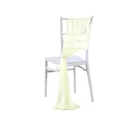 LVCHAO 10/50PCS Chiffon Chair Sashes Wedding Decoration For Aisle Decorations Party Banquet Event Baby Shower 17x250cm para Banquetes y Fiestas(Beige,10 pcs)