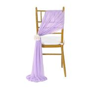 LVCHAO 10/50PCS Chiffon Chair Sashes Wedding Decoration For Aisle Decorations Party Banquet Event Baby Shower 17x250cm para Banquetes y Fiestas(Light Purple,10 pcs)