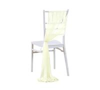 LVCHAO 10/50PCS Like Chiffon Chair Sashes Wedding Decoration 17x250cm Aisle Decorations Party Banquet Event Baby Shower para Banquetes y Fiestas(Beige,10 pcs)