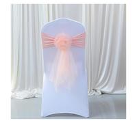 LVCHAO 10PCS Wedding Decoration Elegant Long Tail Chair Sashes For Hotel Banquet Elastic Back Flowers with Bow Tie Birthday Party para Banquetes y Fiestas(Peach)