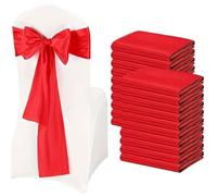 LVCHAO 17.5x274cm Silla de satén Fajas Arcos Cubierta Cintas Banquete Boda Fiesta Acción Gracias Cinta Trasera Decoraciones para Banquetes y Fiestas(Red,10pcs)