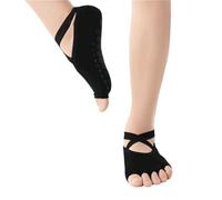 LVCHAO 3 pares de calcetines cinco dedos antideslizantes con tiras cruzadas for yoga, semiabiertos divididos y completos profesionales Para Yoga, Danza(Grey-Full Five)