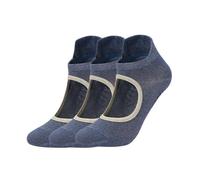 LVCHAO 3 pares de calcetines silicona antideslizantes for pilates, transpirables, for fitness, yoga, sin espalda, for danza, ballet y gimnasio Para Yoga, Danza(3Pairs Blue)