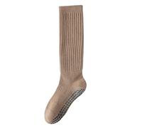 LVCHAO 3 pares de calcetines yoga algodón con puntos silicona y rizo, antideslizantes, for mujer, agarre for pilates, hasta la rodilla, holgados Para Yoga, Danza(Color-06)