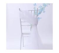 LVCHAO 6 Pcs ×2 Meter Chair Sashes Tulle Roll Decor White Organza Gauze Sheer Yarn Fabric For Birthday Party Wedding Events Decorations para Banquetes y Fiestas(White)