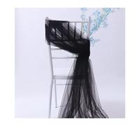LVCHAO 6 Pcs ×2 Meter Chair Sashes Tulle Roll Decor White Organza Gauze Sheer Yarn Fabric For Birthday Party Wedding Events Decorations para Banquetes y Fiestas(Black)