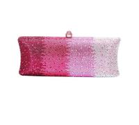 LVCHAO Bolso de mano lujo for mujer, con cristales y diamantes degradados, for noche, boda, fiesta, bandolera Para Fiesta de Graduación o Boda(Rose Red)