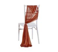LVCHAO Chiffon Chair Sashes Wedding Decoration Set of 2 For Party Banquet Event Baby Shower Ceremony Aisle Chairs Decors，30x300cm para Banquetes y Fiestas(Brown)